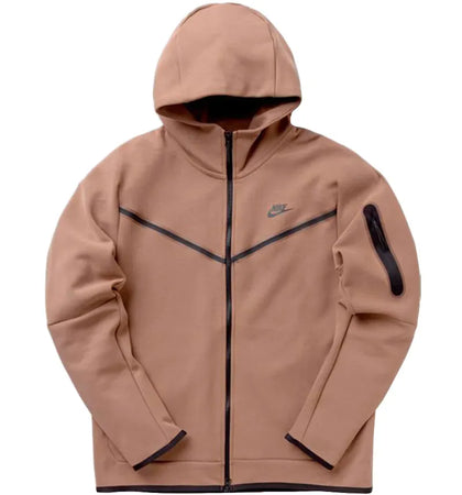 Nike Sportswear Tech Fleece Full-Zip Hoodie Archeo Brown/Archeo Brown/Black - authentic Nike apparel
