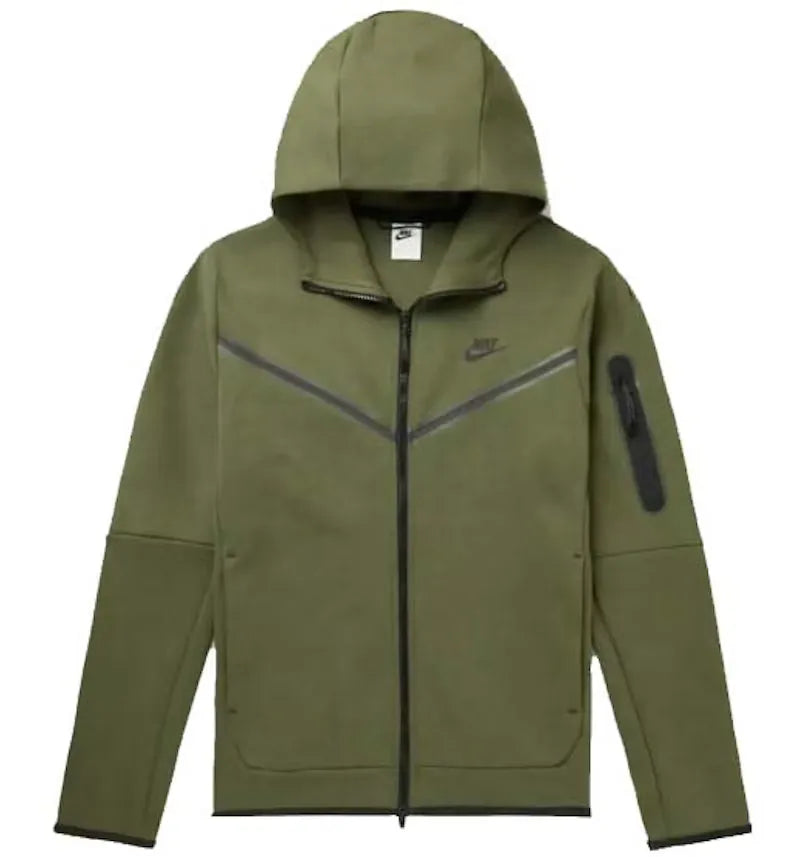 Nike Sportswear Tech Fleece Full-Zip Hoodie Rough Green Black - vue 360