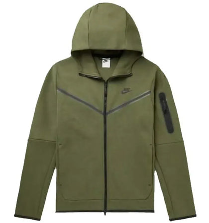 Nike Sportswear Tech Fleece Full-Zip Hoodie Rough Green Black - authentic Nike apparel