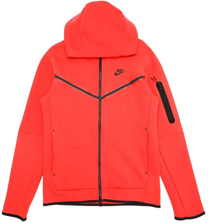 Nike Sportswear Tech Fleece Full-Zip Hoodie Lobster Red/Black - authentic Nike apparel