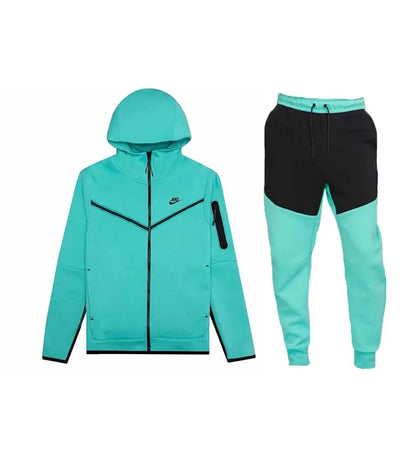 Nike Sportswear Tech Fleece Hoodie & Joggers Set Washed Teal/Black/Black - authentic Nike apparel