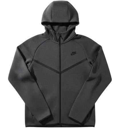Nike Tech Fleece Windrunner Full Zip Hoodie Black Heather/Black - authentic Nike apparel