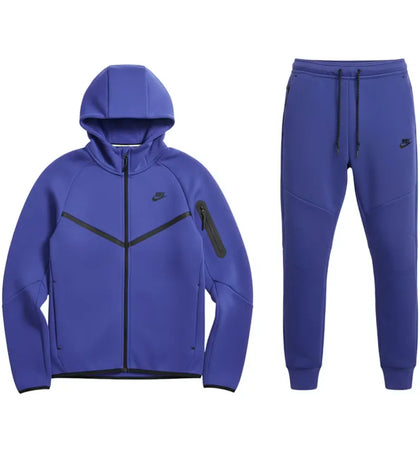Nike Tech Fleece Windrunner Full Zip Hoodie & Jogger Set Deep Night Black - authentic Nike apparel