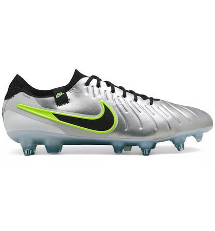 Nike Tiempo Legend 10 Elite SG-Pro AC Metallic Silver Volt Black - authentic Nike sneakers