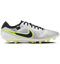 Nike Tiempo Legend 10 Pro AG Metallic Silver Volt Black
