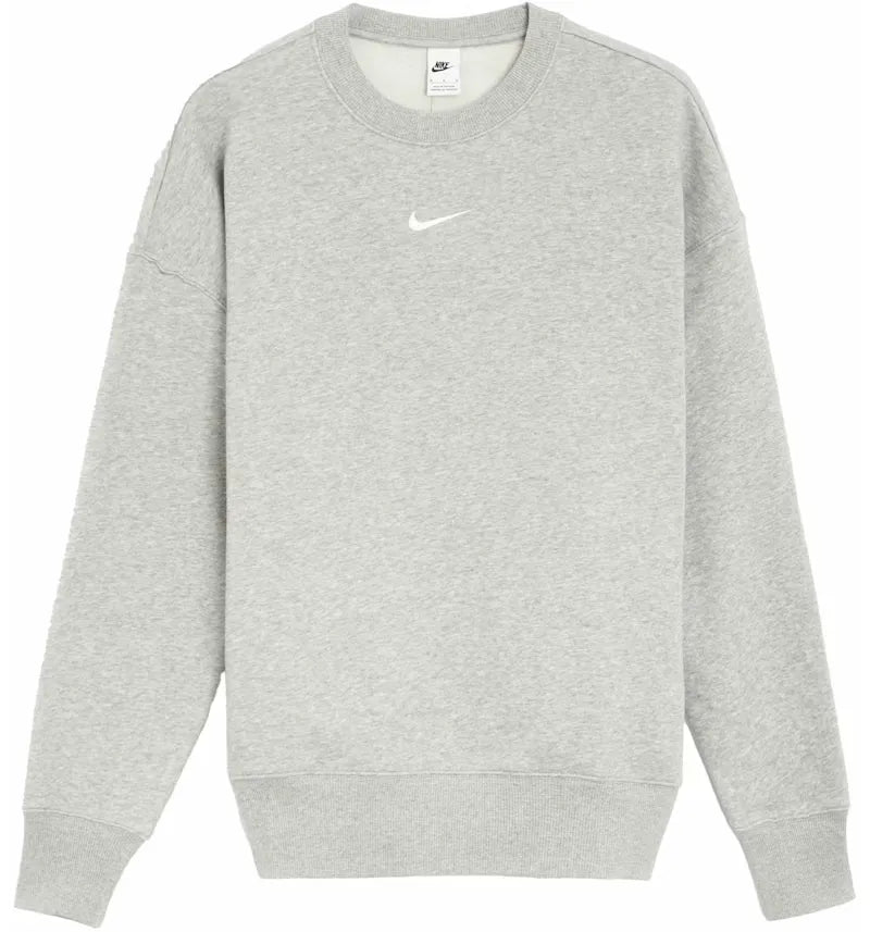 Nike Women's Phoenix Fleece Oversized Crewneck Sweatshirt Grey - vue 360