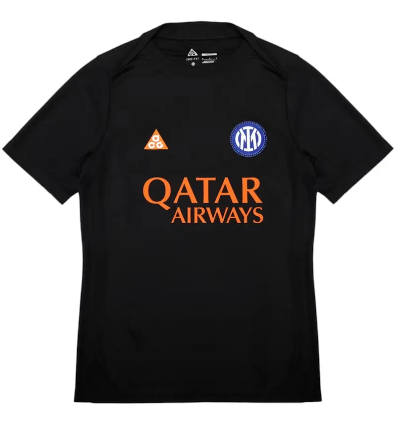 Nike x Inter Milan ACG Dri-FIT Soccer Pre-Match Tee Black/Safety Orange - vue 360