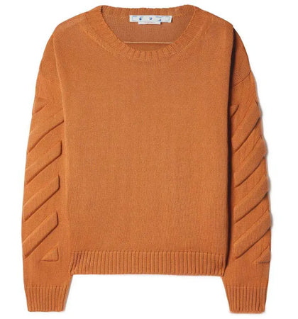 OFF-WHITE 3D Arrow Diag Knit Crewneck Caramel - authentic OFF-WHITE product