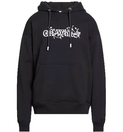 OFF-WHITE Bookish Flower Skate Hoodie Black - authentic OFF-WHITE apparel