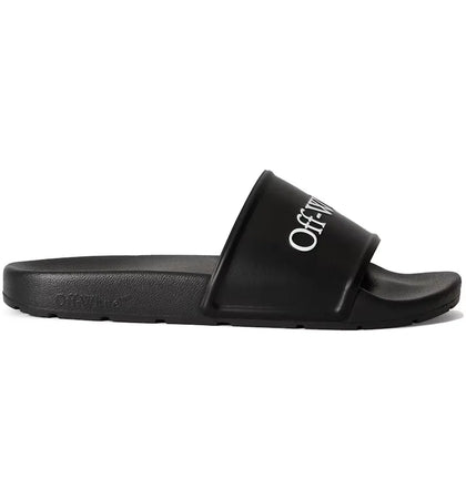 OFF-WHITE Bookish Logo Slide Black White - authentic OFF-WHITE sneakers