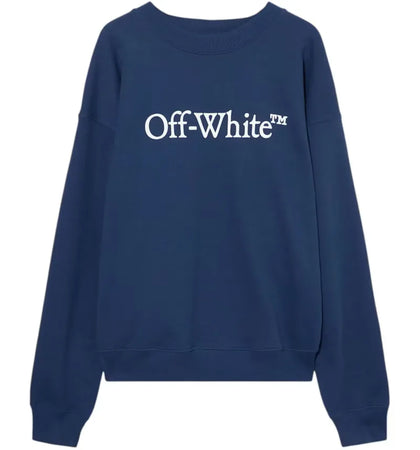 OFF-WHITE Bookish Skate Sweatshirt Dark Blue-White - authentic OFF-WHITE apparel