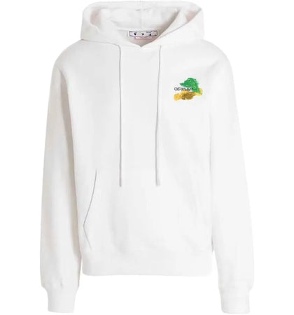 OFF-WHITE Brush Arrow Logo Hoodie White - authentic OFF-WHITE apparel