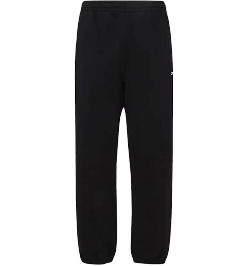 OFF-WHITE Diag Helvetica Design Slim Cuffed Sweatpants Black - vue 360