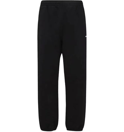 OFF-WHITE Diag Helvetica Design Slim Cuffed Sweatpants Black - authentic OFF-WHITE apparel