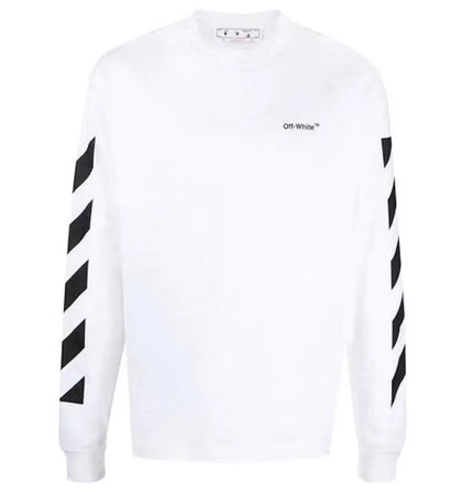 OFF-WHITE Diag Helvetica Skate L/S T-shirt White - authentic OFF-WHITE apparel
