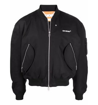 OFF-WHITE Diag-Stripe Bomber Jacket Black/White - authentic OFF-WHITE apparel