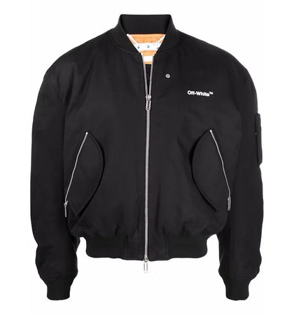 OFF-WHITE Diag-Stripe Bomber Jacket Black/White - authentic OFF-WHITE apparel