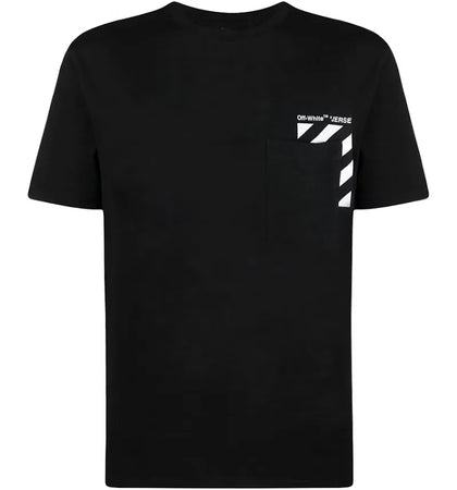 OFF-WHITE Diag-Stripe Pocket Tee Black/White - authentic OFF-WHITE product