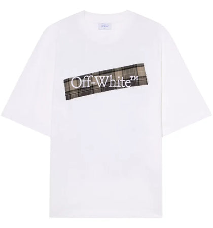 OFF-WHITE Flannel Diagonal Skate Logo Tee White/Black - authentic OFF-WHITE product
