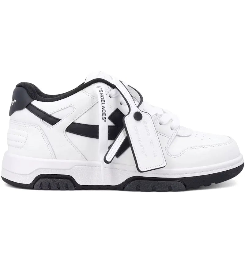 OFF-WHITE Out Of Office OOO Low Tops White Black (Black Outsole) (Women's) - vue 360