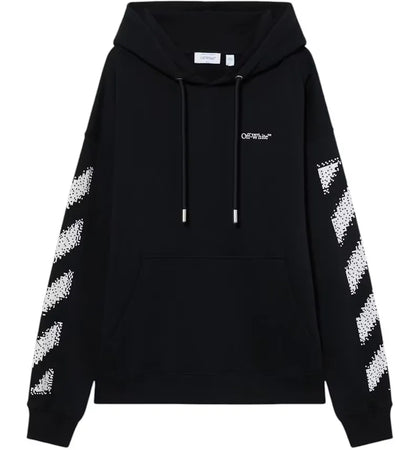 OFF-WHITE Pixel Diagonal Skate Hoodie Black-White - authentic OFF-WHITE apparel