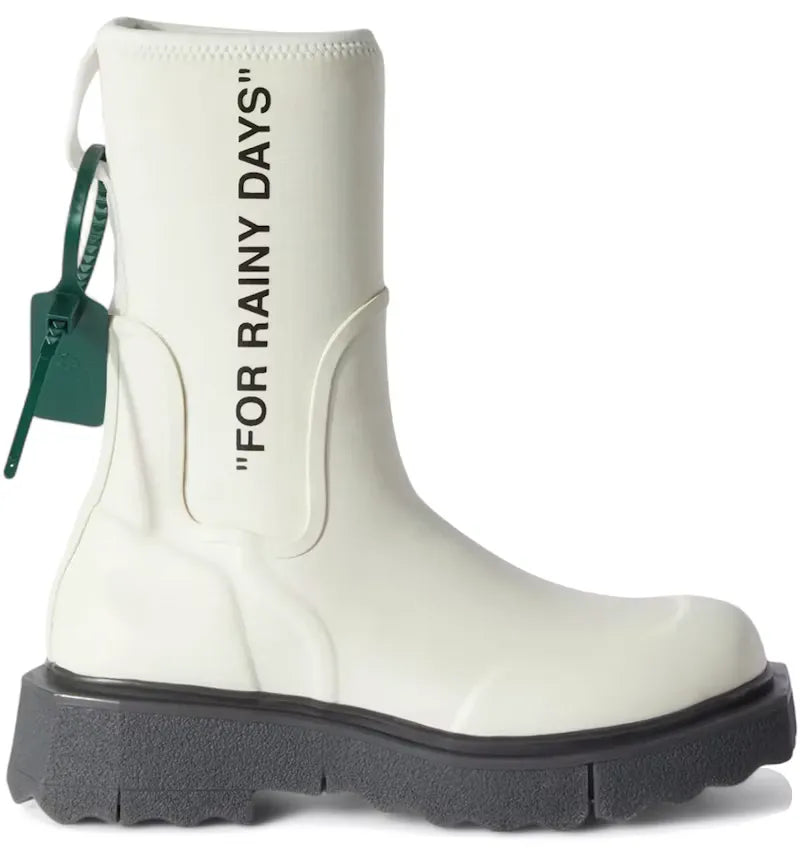 OFF-WHITE Sponge Rubber Rain Boot For Rainy Days White (Women's) - vue 360