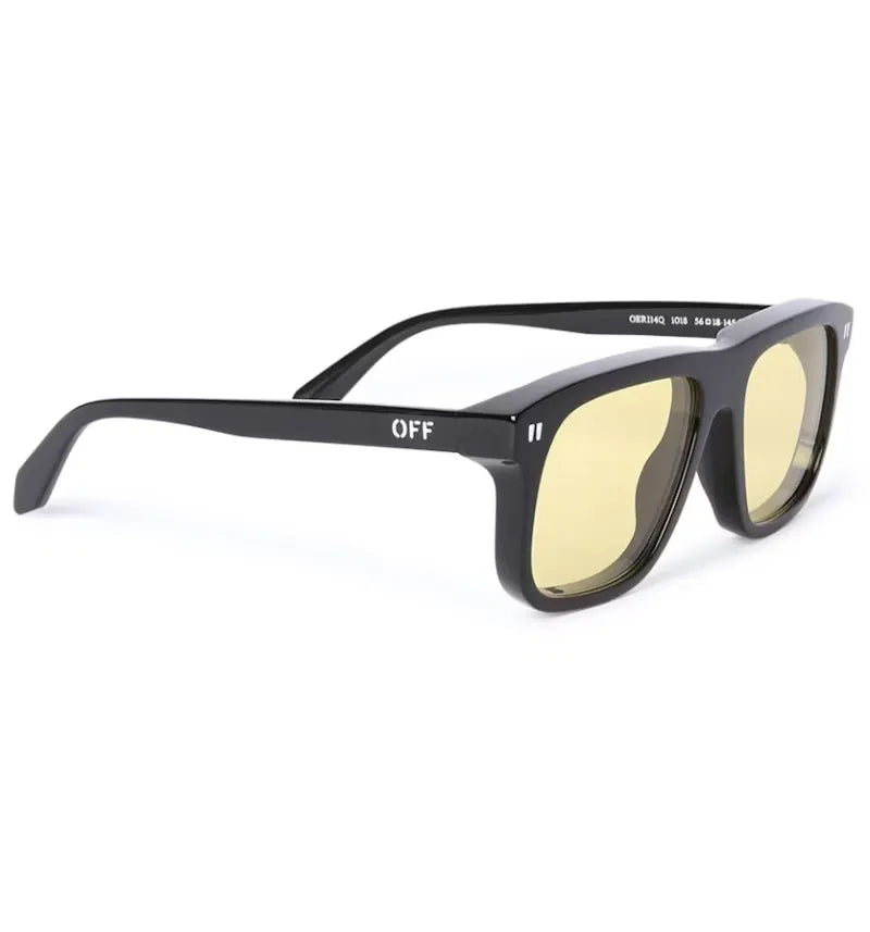 OFF-WHITE Square Sunglasses Solid Black (OERI14QF25PLA0011018-FR) - vue 360