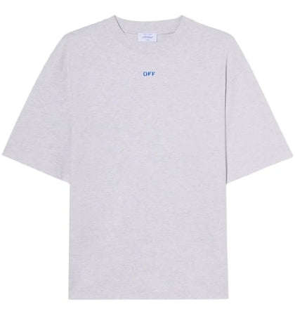OFF-WHITE Stencil Arrow Skate Logo T-shirt Grey Melange/Nautical Blue - authentic OFF-WHITE apparel