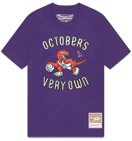 OVO Mitchell And Ness '95 Raptors Draft Day T-Shirt Purple - authentic OVO apparel
