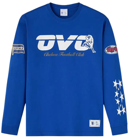 OVO x Chelsea FC Long-Sleeve T-Shirt Blue - authentic OVO apparel