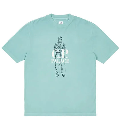 Palace C.P. Company Logo T-Shirt Blue - authentic Palace apparel