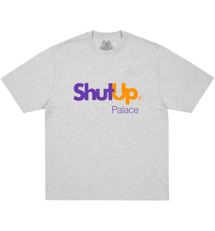 Palace Shut Up T-Shirt Grey Marl - authentic Palace apparel