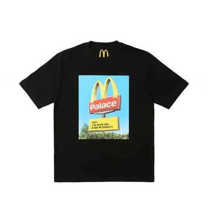 Palace x McDonald's Sign T-shirt Black - authentic Palace apparel