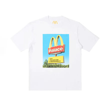 Palace x McDonald's Sign T-shirt White - authentic Palace apparel