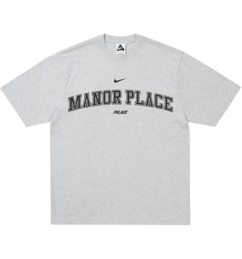 Palace x Nike Manor Place Shop T-shirt Grey Marl - vue 360