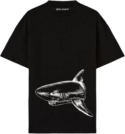Palm Angels Broken Shark Classic T-Shirt Black/Off White - authentic Palm Angels apparel