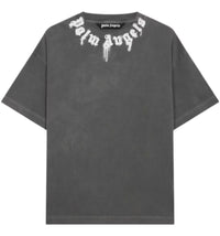 Palm Angels Curved Logo Graffiti T-shirt Grey