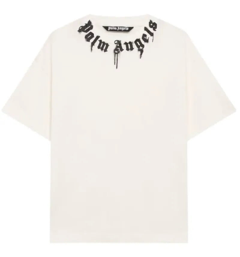 Palm Angels Curved Logo Graffiti T-shirt White - vue 360