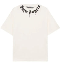 Palm Angels Curved Logo Graffiti T-shirt White