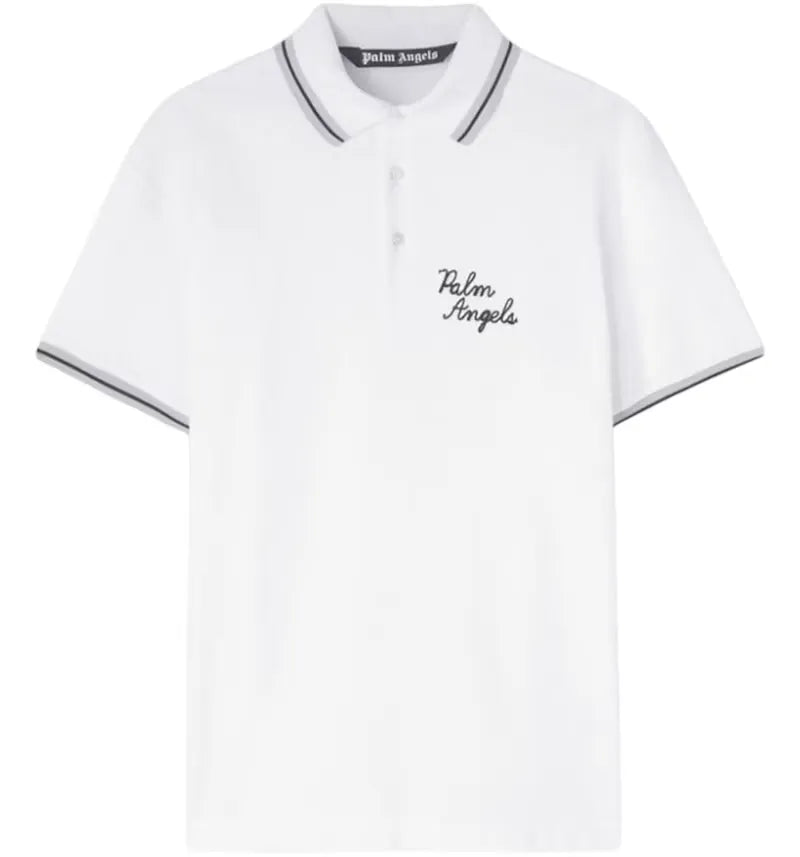 Palm Angels Embroidered Palm Angels Polo White/Black - vue 360