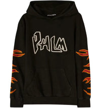 Palm Angels Graffiti Flames Hoodie Black/White