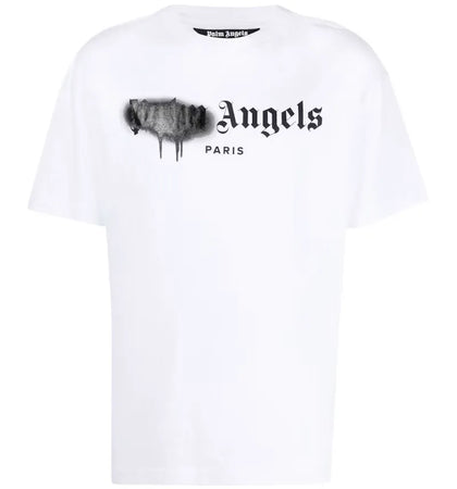Palm Angels Paris Sprayed Logo T-shirt White - authentic Palm Angels apparel