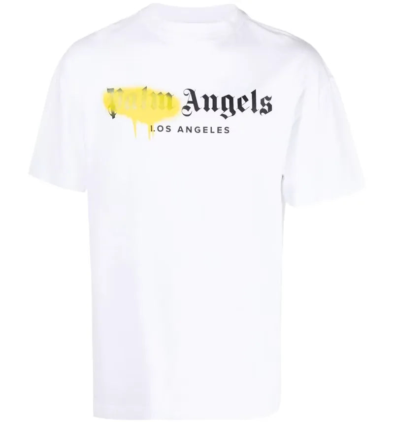 Palm Angels LA Spray Logo T-shirt White - vue 360