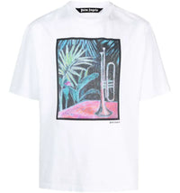 Palm Angels Oil On Canvas Cotton T-shirt White