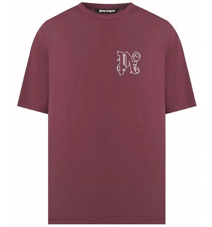 Palm Angels PA Logo T-Shirt Burgundy - authentic Palm Angels apparel