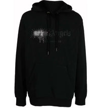 Palm Angels Rhinestone Sprayed Hoodie Black