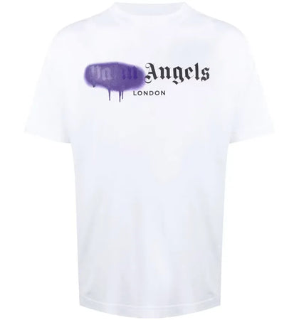 Palm Angels London Sprayed Logo T-shirt White - authentic Palm Angels apparel