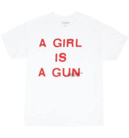 Pleasures A Girl is a Gun T-shirt White - authentic Pleasures apparel