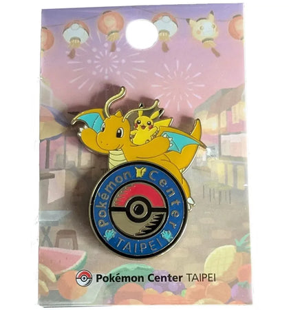 Pokemon Center Taiwan Dragonite Pikachu (Taipei Exclusive) Pin Multicolor - authentic Pokemon product