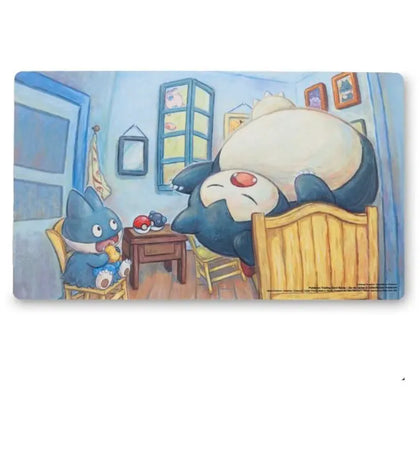 Pokemon Center x Van Gogh Museum: Munchlax & Snorlax Inspired by The Bedroom Playmat - authentic Pokemon product